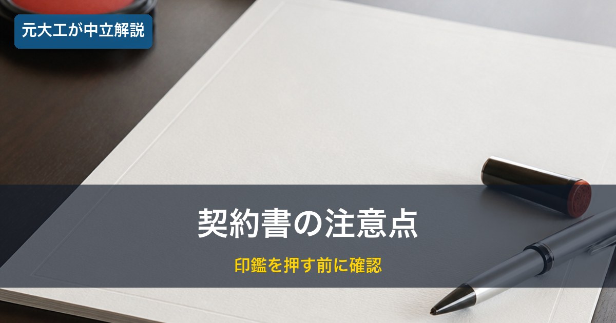 契約書とペン／リフォーム契約書の注意点のイメージ