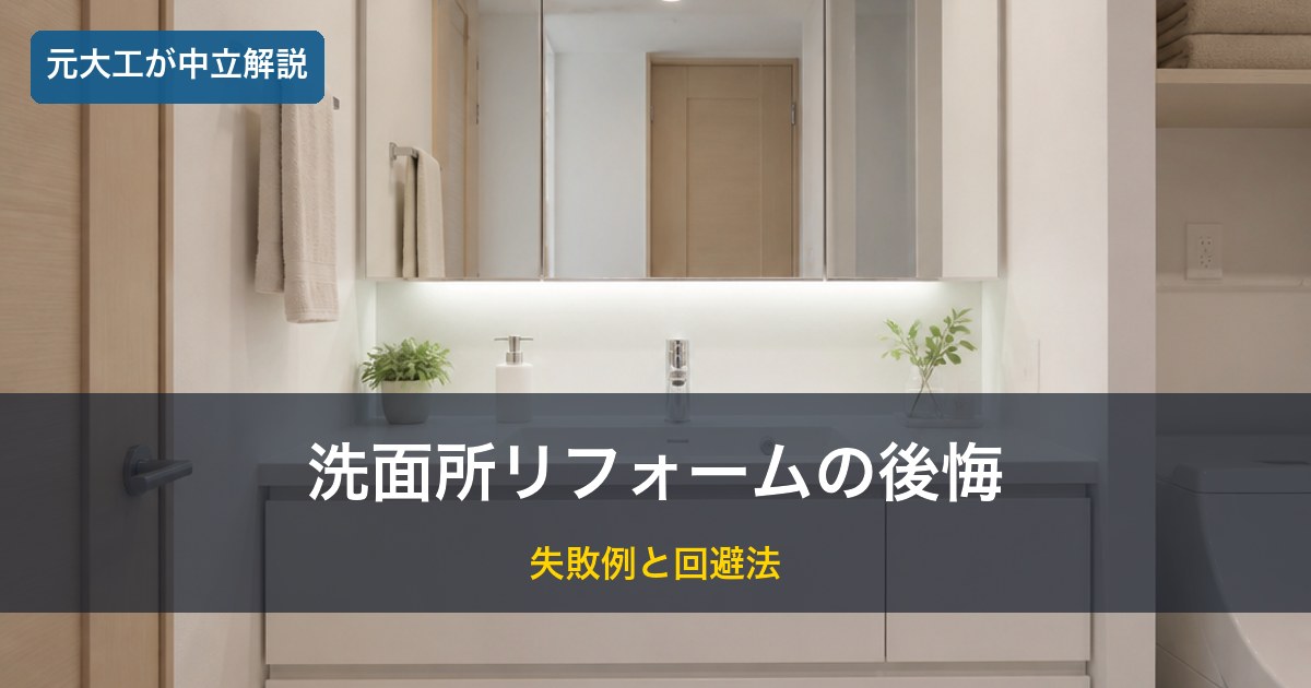 清潔な洗面所／洗面所リフォームの後悔のイメージ