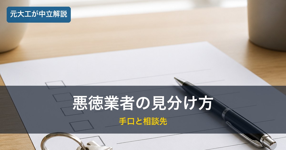 チェックリストと家の鍵／悪徳リフォーム業者の見分け方のイメージ