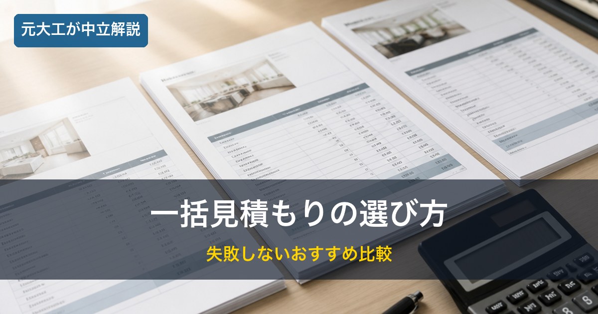複数の見積書を比較する／リフォーム一括見積もりサービスの選び方