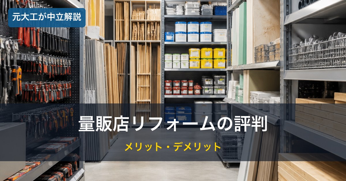 ホームセンターの売り場／量販店リフォームの評判のイメージ