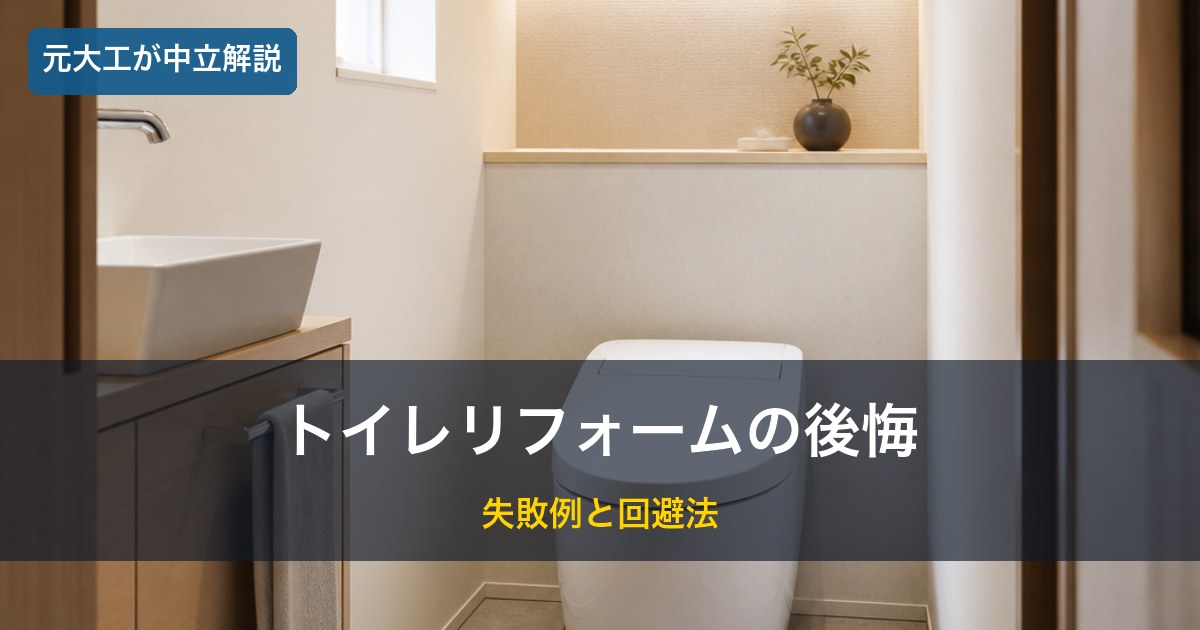 清潔なトイレ／トイレリフォームの後悔のイメージ