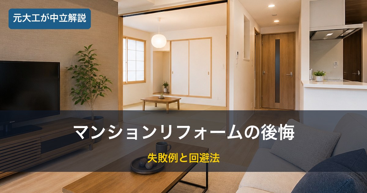 マンションの室内／マンションリフォームの後悔のイメージ