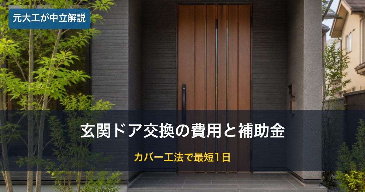 玄関ドア／玄関ドア交換の費用と補助金のイメージ