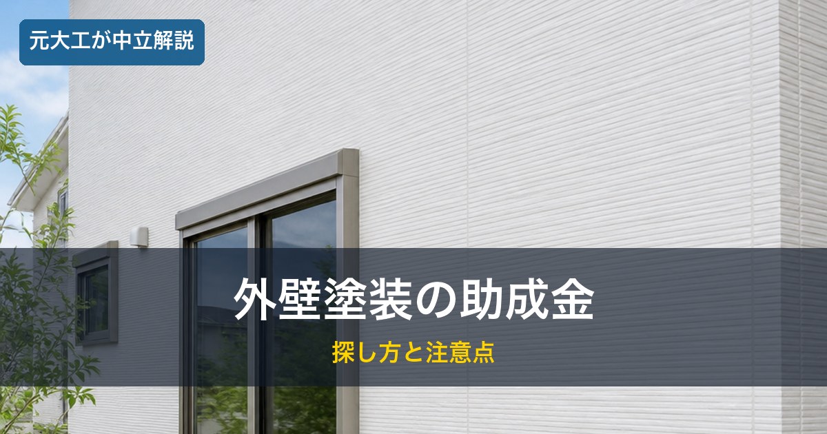 外壁塗装の助成金・補助金の探し方のイメージ