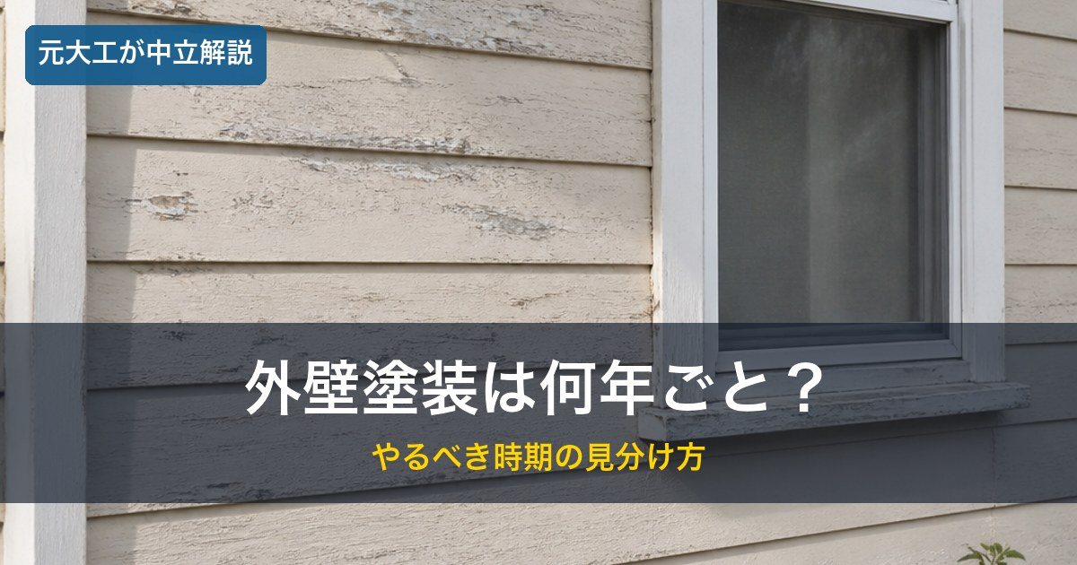 経年した住宅の外壁／外壁塗装の時期のイメージ
