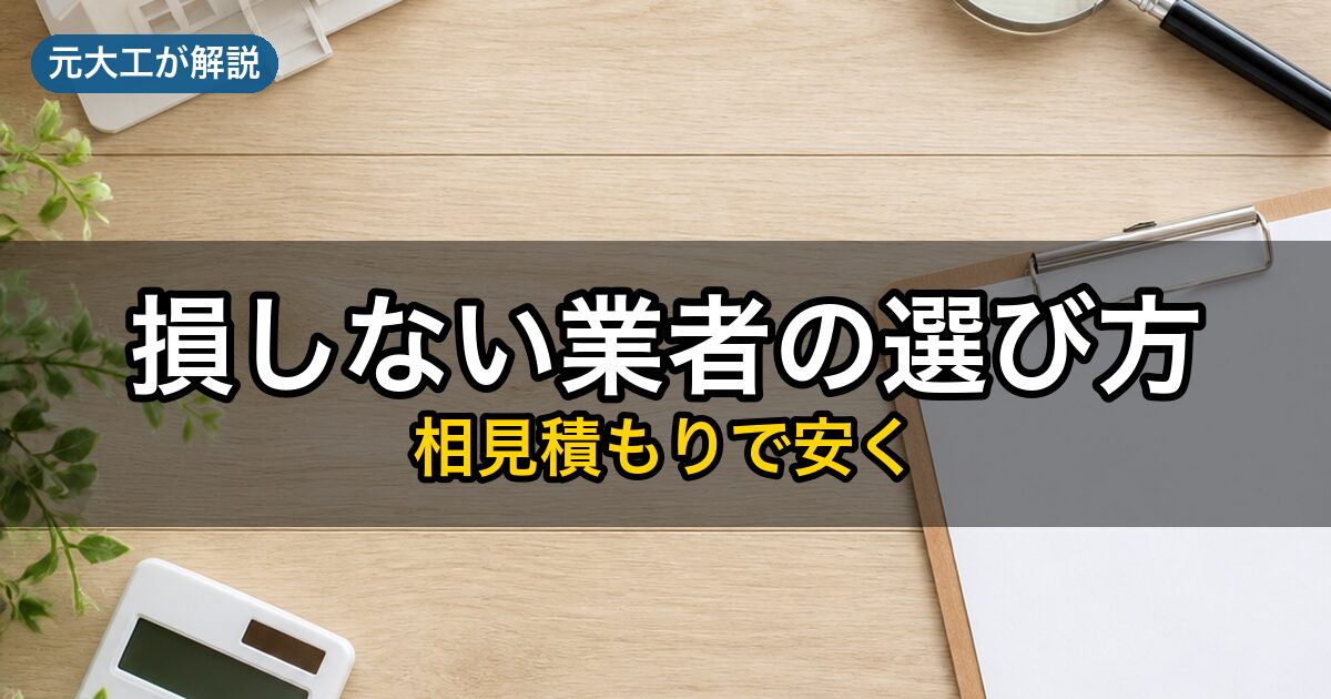 損しないリフォーム業者の選び方・相見積もり（元大工が解説）