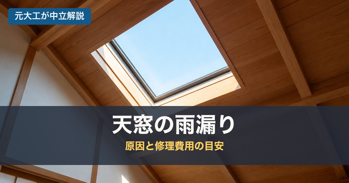 天窓の雨漏りのアイキャッチ画像
