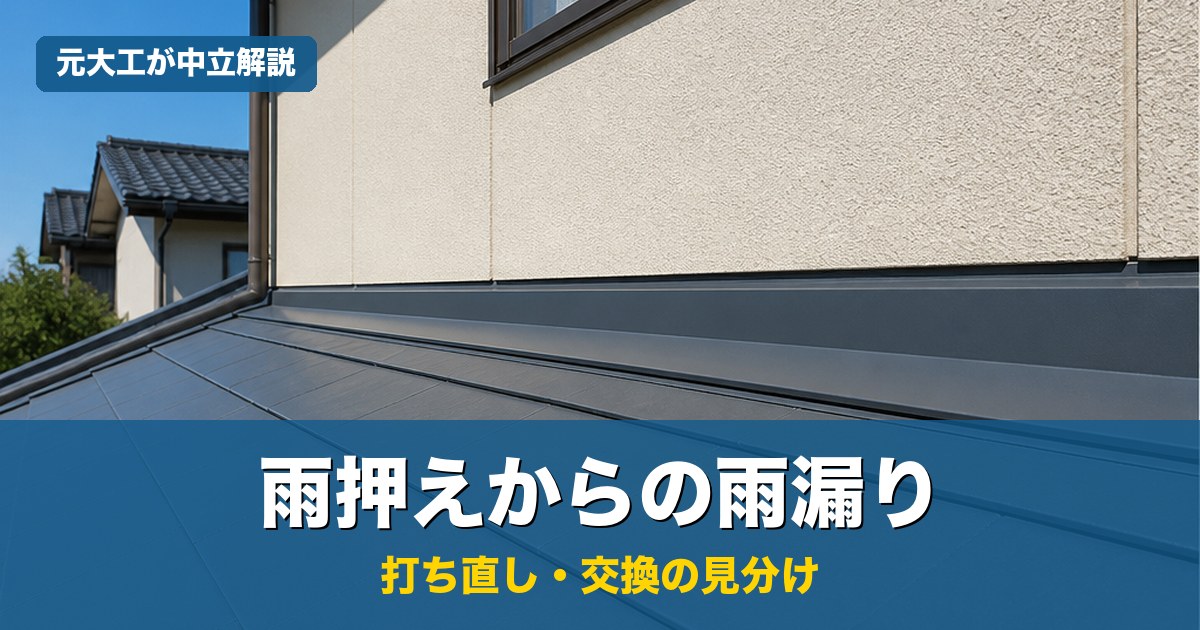 雨押え板金の雨漏り修理を元大工が中立解説するアイキャッチ